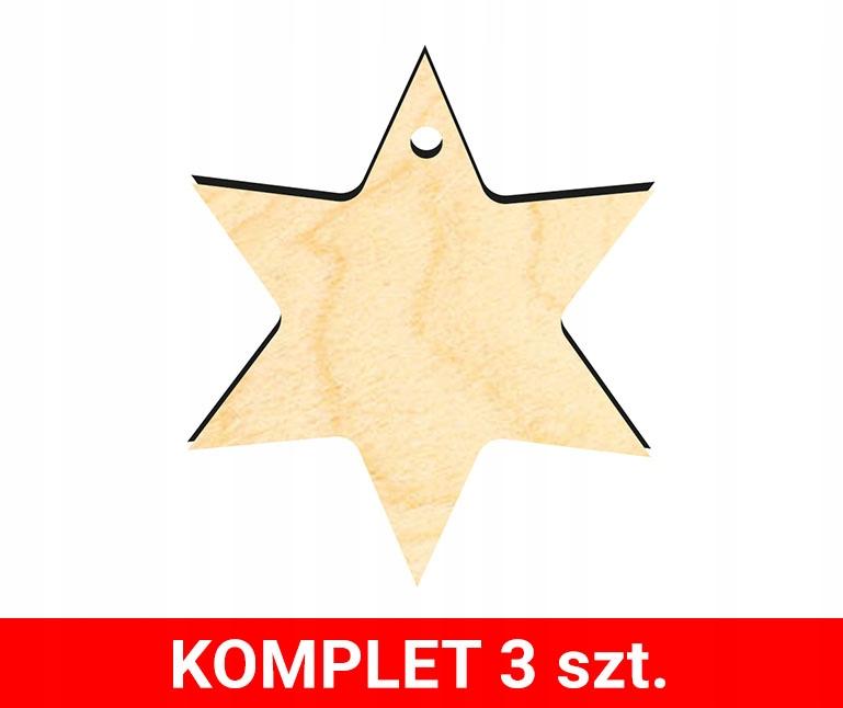 Ozdoby świąteczne choinkowe drewniane z13 3 szt.
