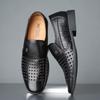 1198 производителей летние мужские кожаные туфли с отверстиями из кожи удобные универсальные дышащие британские деловые повседневные туфли