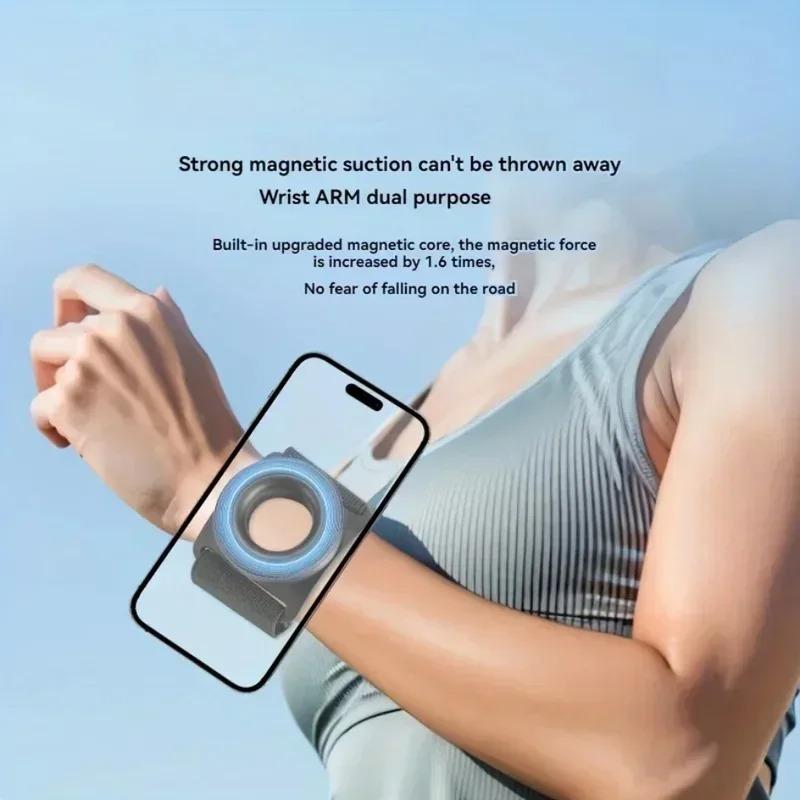 2025 New Strong Magnetic Suction Bracket Mount Mobile Phone Holder Wrist Strap Arm Dedicated For iPhone 12-16 Pro Max Samsung