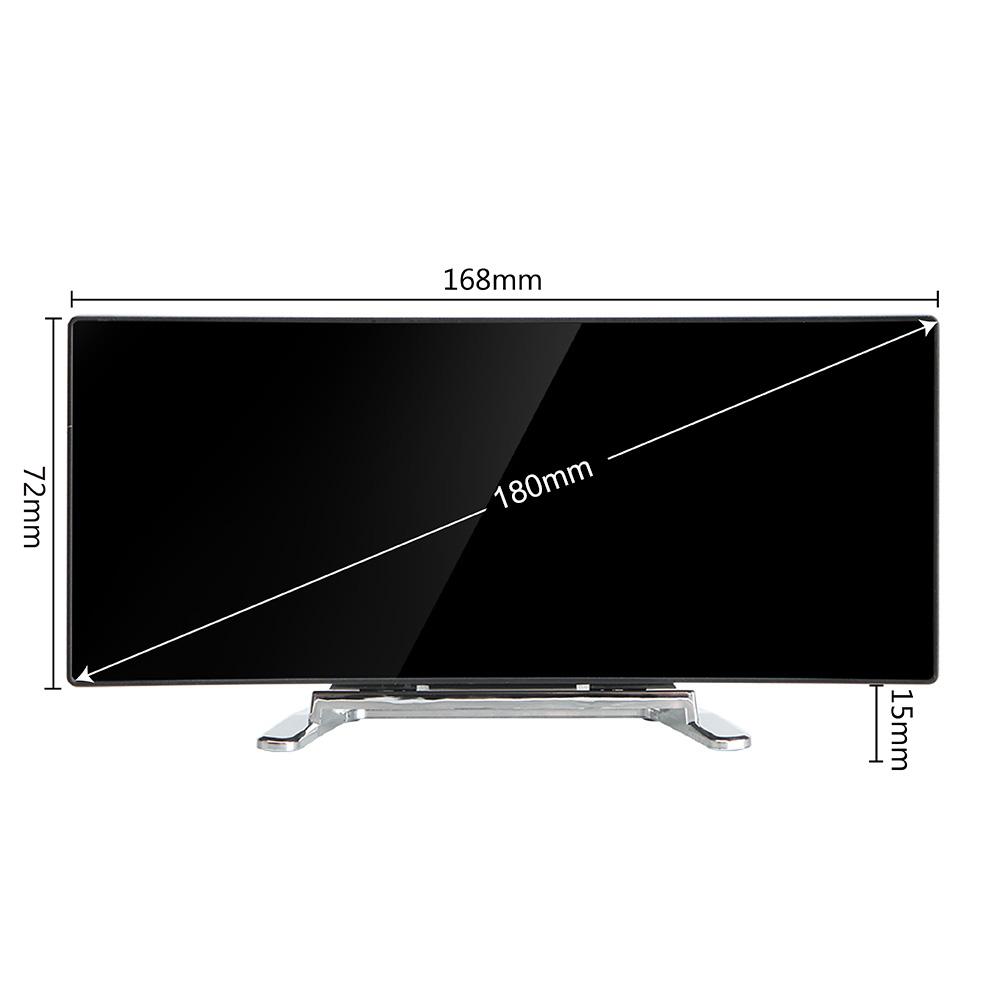 LED Screen Digital Alarm Clock Curved Dimmable Mirror Clock 7 Inch For Kids Bedroom