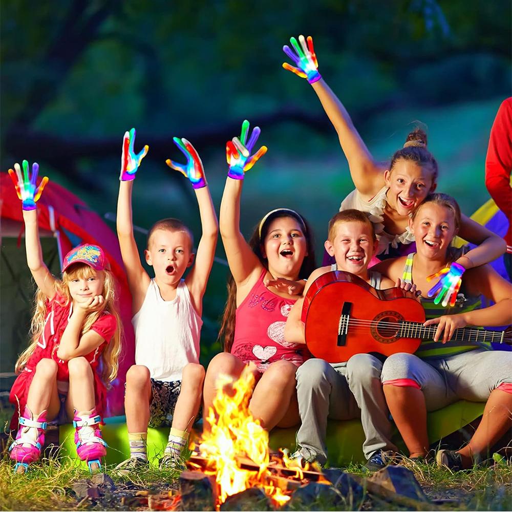 2Pair Led Gloves Light Up Gloves For Halloween Christmas Parties Supplies