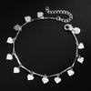 925 Silver-plated European, American, Japanese and Korean Couples Heart-to-heart Girl Bracelet Anklet Fashion Jewelry