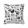 Rock N Roll Punk Music Skull Graffiti Grunge Pillow Case Cushion Cover Novelty Zipper Decor Pillowcover for Home
