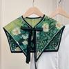 Floral Pattern Shirt Fake Collar Vintage Shoulder Wraps Fashion False Fake Collar