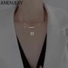 Circle Bar Necklace for Women Double Layer Geometric Necklace Friendship Jewelry Gifts