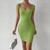 2025 Spring And Summer Women's Sexy Short Sleeveless Knitted Package Hip Halter Dresses Elegant Dresses For Women