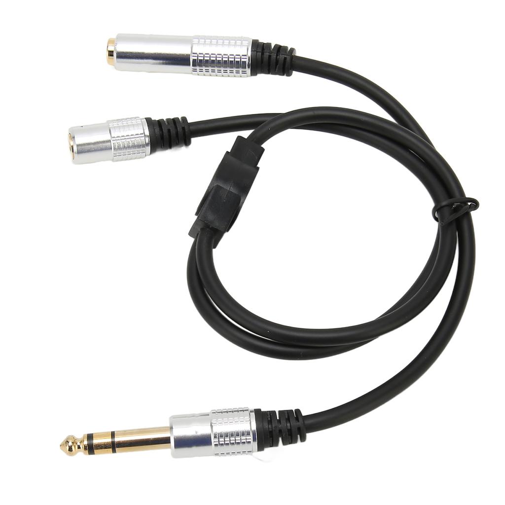 1 Split In 2 Sound Cable 14 Inch TRS Stereo Splitter Cable 6.35mm Male To 6.35mm 3.5mm Female