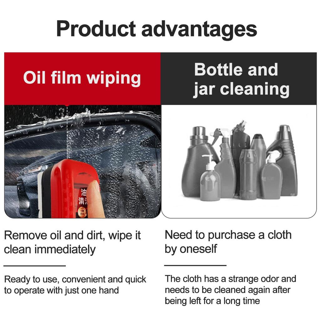 Car Glass Oil Film Cleaner - Car Windshield Oil Film Cleaner, Car Oil Film Cleaning Brush, Glass Oil Film Remover 120ml