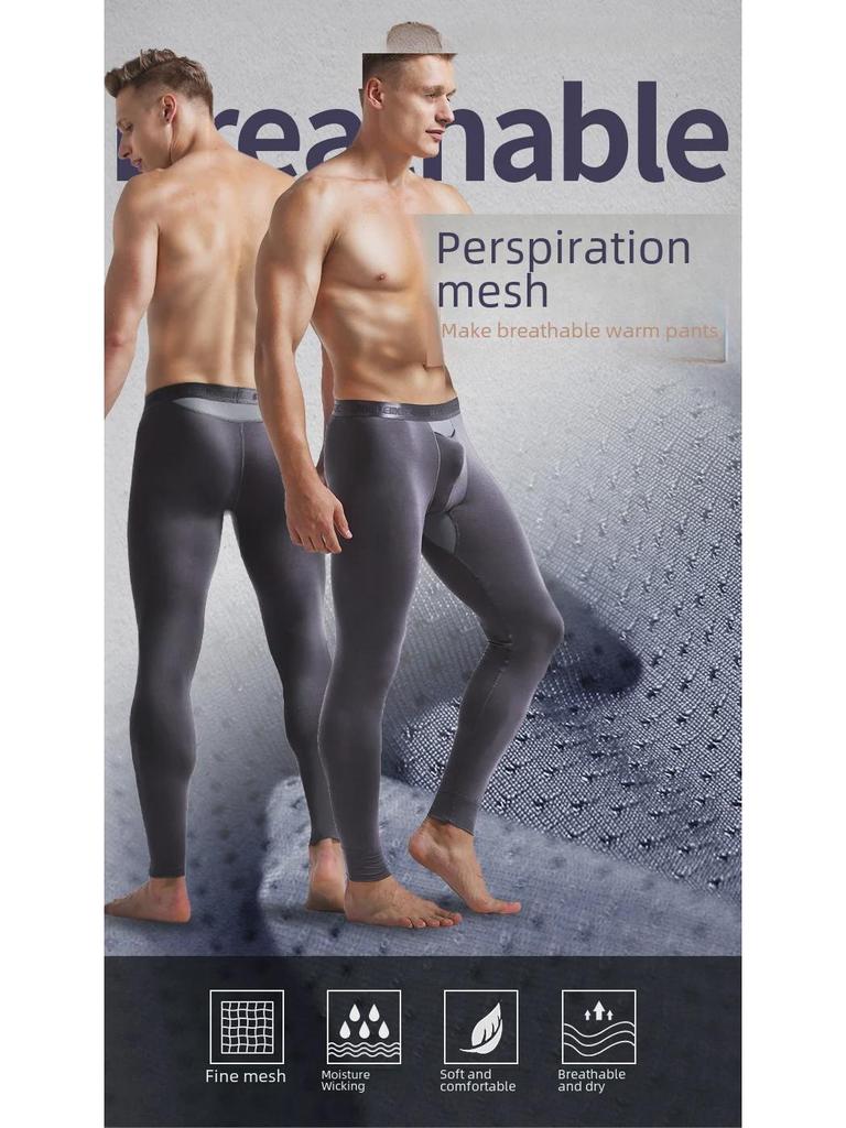 Мужские леггинсы из хлопчатобумажной шерсти с поддержкой — теплые многослойные брюки для весны, осени и зимы