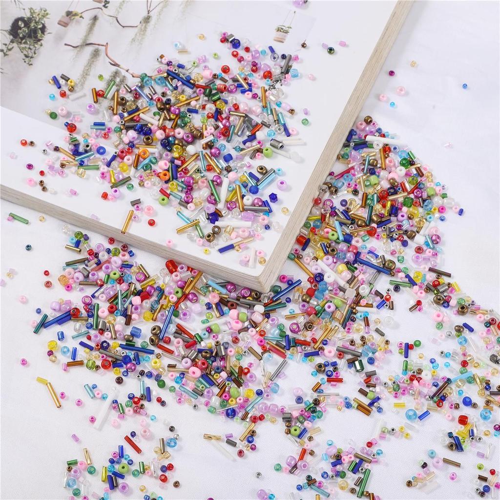 1000 шт. смешанные формы, размеры, стеклянные бусины, разноцветные круглые стеклярусы, стеклянные бусины для изготовления ювелирных изделий своими руками, аксессуары для вышивки бисером