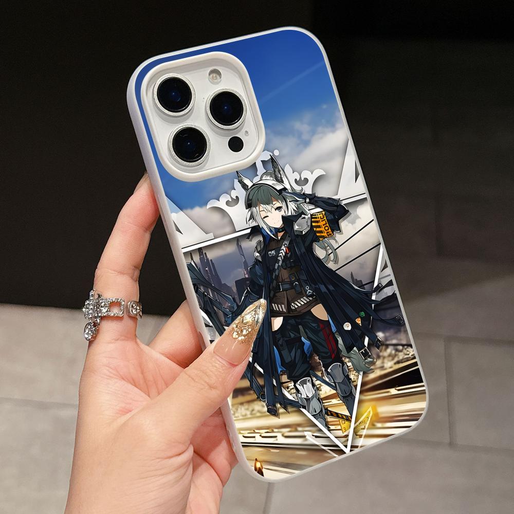 Arknights Grani Jelly Двухслойный Белый Чехол для Мобильного Телефона для iPhone 17 16 15 14 13 12 11 Air Pro Max Plus Защитный