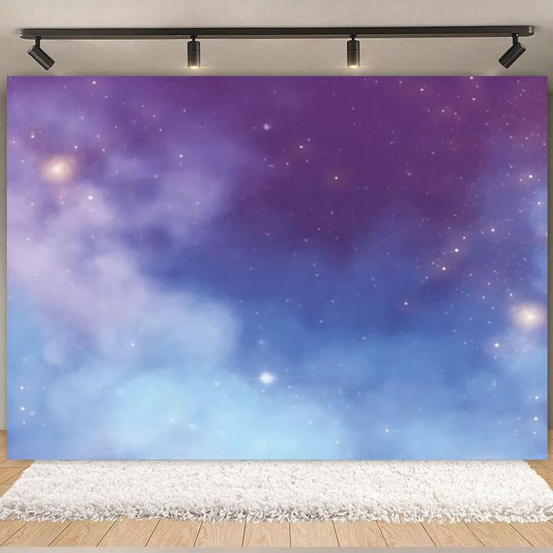 Colorful Sky Rainbow Cloud Castle Backdrop Gold Glitter Star Baby Shower Kids Girls Children's Birthday Party Backgrounds Decor