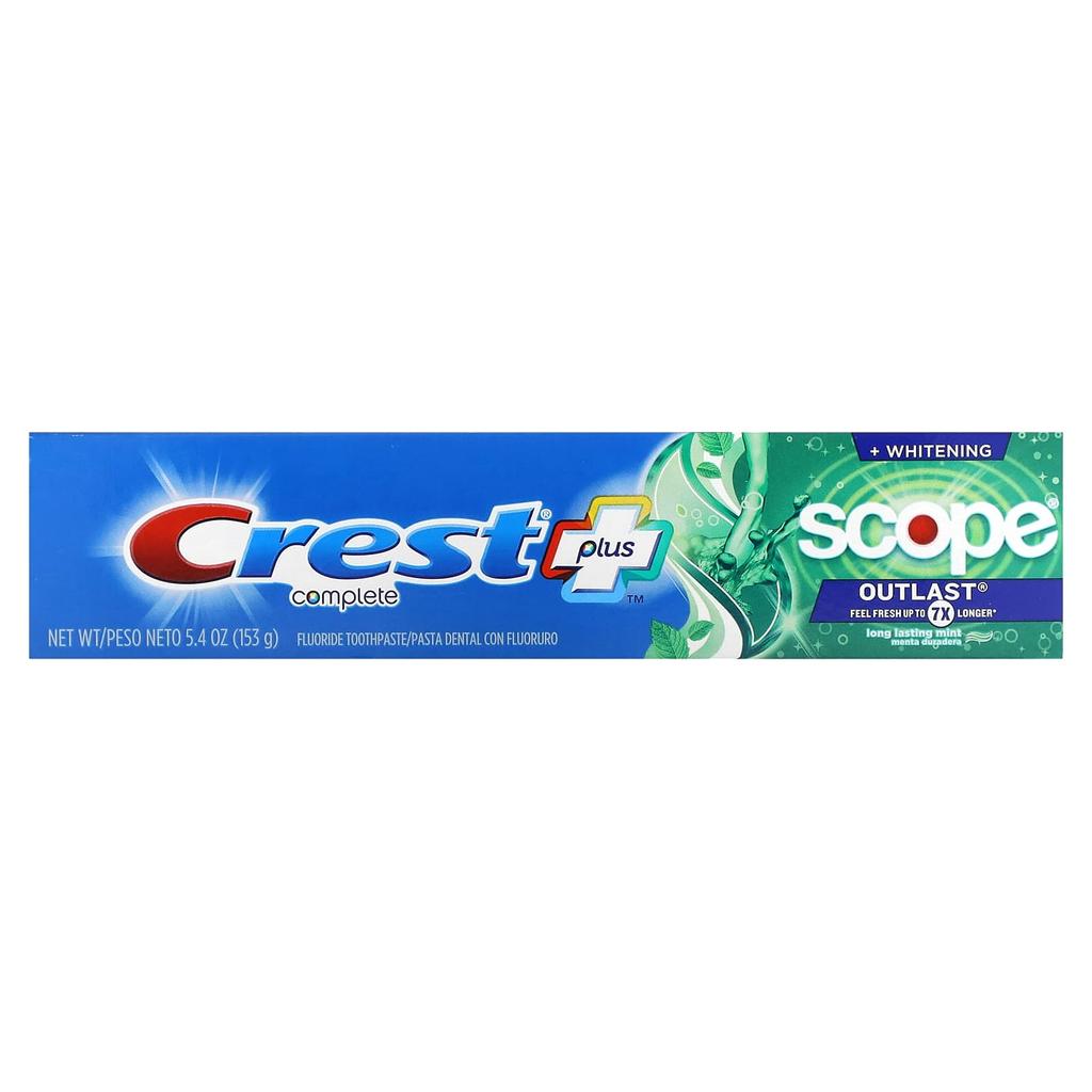 Crest Complete Plus, Scope, Outlast + Whitening, зубная паста с фтором, мята, 153 г (5,4 унции)