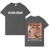 Футболка с коротким рукавом и графическим принтом в стиле хип-хоп, модель Olivia Dean, популярная, для мужчин и женщин, свободного кроя, из высококачественного хлопка, повседневная, уютная.