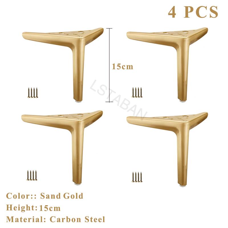 4PCS Metal Furniture Legs TV Cabinet Bed Coffee Table Leg Black Gold Silver Desk Stool Chair Foot Sofa Hardware Replacement Leg