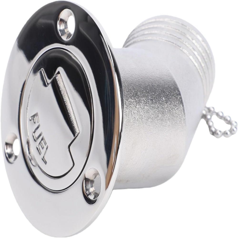Stainless Steel Fuel Deck Fill 38mm Gas Filler Neck Compact Boat Fuel Cap  for RV Fuel Tank Upgrade
