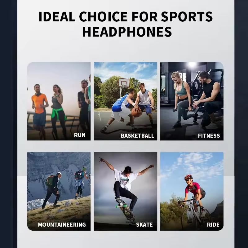 NEW Real Bone Conduction Sport Headphone Wireless Earphone Bluetooth-Compatible Headset Hands-free with Mic for Running