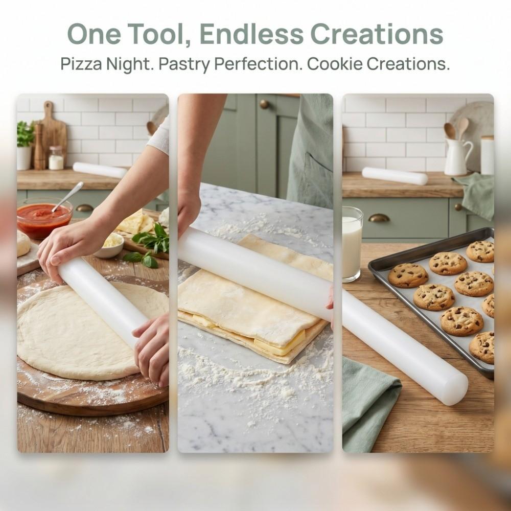 5pcs Solid Dough Roller Non-Stick Nonstick Dough Roller Easy Clean Fondant Rolling Pin Bakery