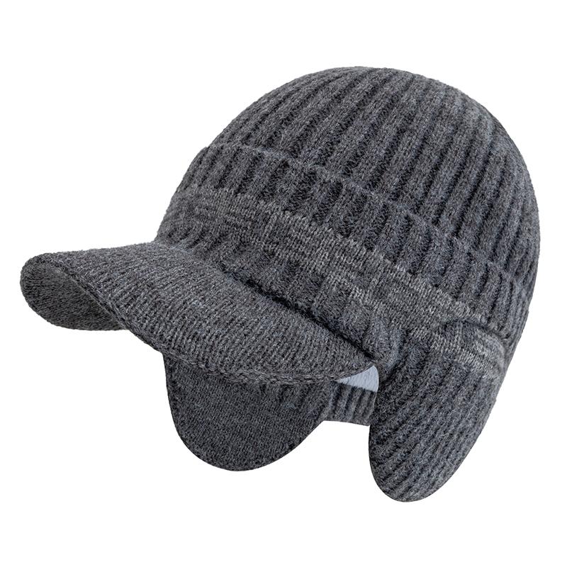 New Style Plush Fur Lined Winter Hat With Earflap Fashion Beanie Hats Men Outdoor Keep Warm Cap Winter Hat Father Warm Gift