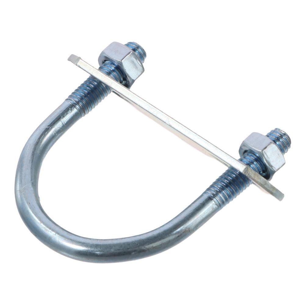 2 шт. Нержавеющая сталь Круглые U-образные болты M6*34*51MM Серебристый U-образный зажимной болт Класс 304 с гайками, шайбами и пластинами для предотвращения коррозии