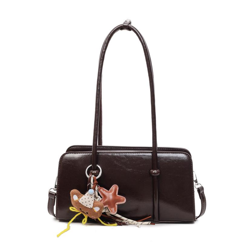 Ретро сумка женская большой вместимости 2025 новая осень и зима универсальная на плечо подмышку сумка повседневная текстура деловая сумка-подушка