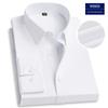 Men's White Long-Sleeved Embroidered Business Shirt - Wrinkle-Free Professional Workwear