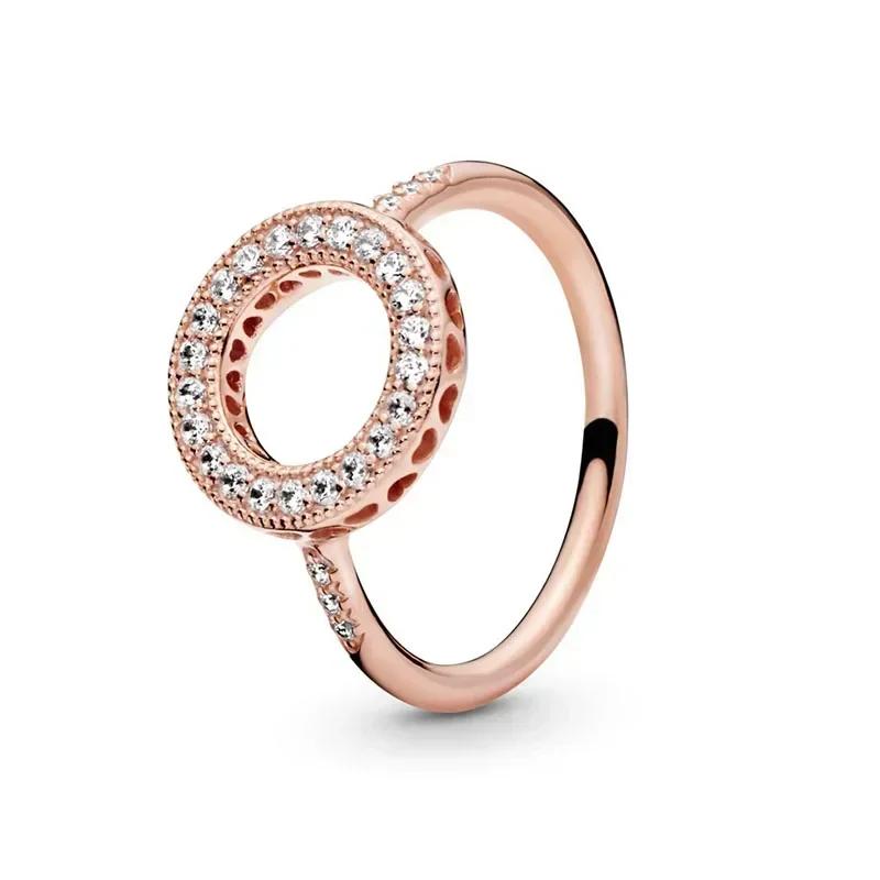 925 Sterling Silver Rose Gold Ring Hot Selling, Sparkling, Fashionable and Charming Crystal Ring, Women's Birthday Jewelry