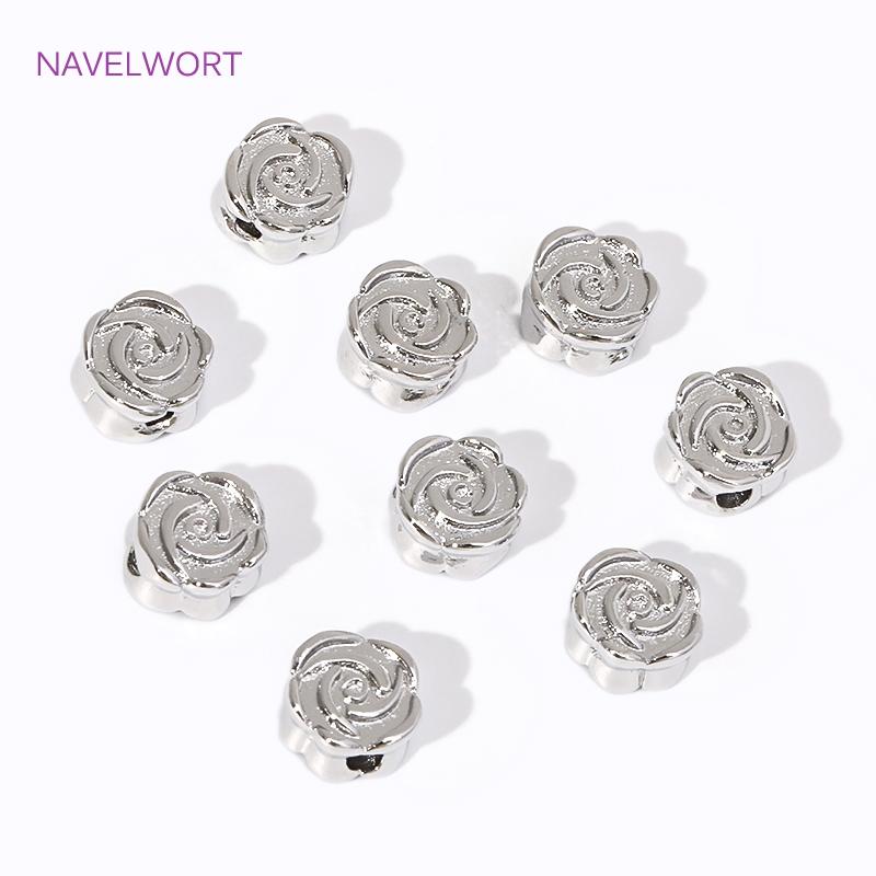 Separator For Beads 18K Gold Plated Brass Flowers Shape Spacer Beads For Bracelet Making Supplies DIY Jewelry Making Accessories