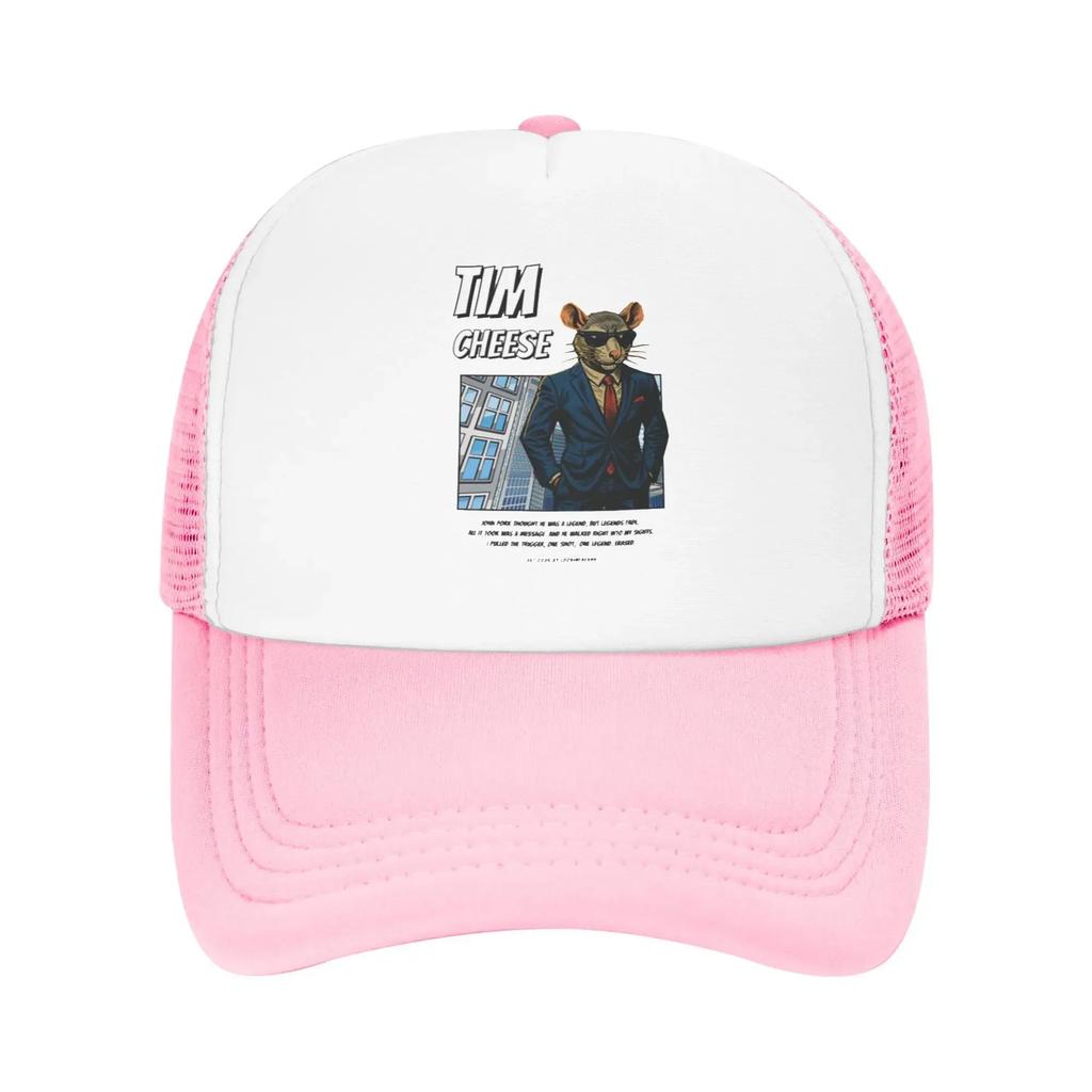 Tim Cheese 90's Comic Style Italian Brainrot Camping Mesh Baseball Caps For Mens Personalized Female Beach Dad Hat Trucker Cap