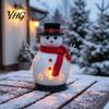 Decorative Christmas Gifts Snowman Candle Holder, Metal Candlestick Ornament with Top Retro Style Figurine Hat And Scarf for Table Centerpiece Holiday