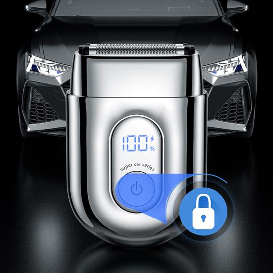 Мини-электробритва со светодиодным дисплеем, USB-перезаряжаемая, водонепроницаемая, с 3 головками, портативная дорожная бритва для мужчин, триммер для бороды, инструмент для удаления волос