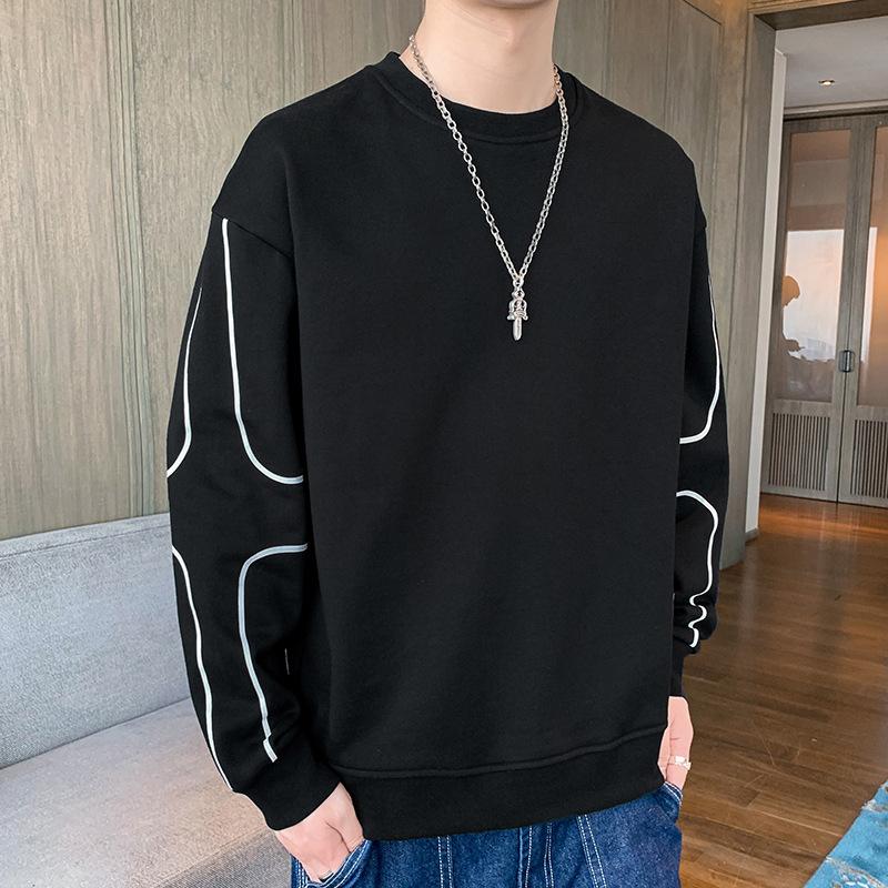 Зимняя новая толстовка с капюшоном для мужчин 2025 года, утолщенная/обычная, модная, с круглым вырезом, свободный верх, длинный рукав, нижняя одежда