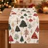Mixed Pine Tree Pattern Holiday Tablecloth Polyester Festive Table Runner  Festive Dining