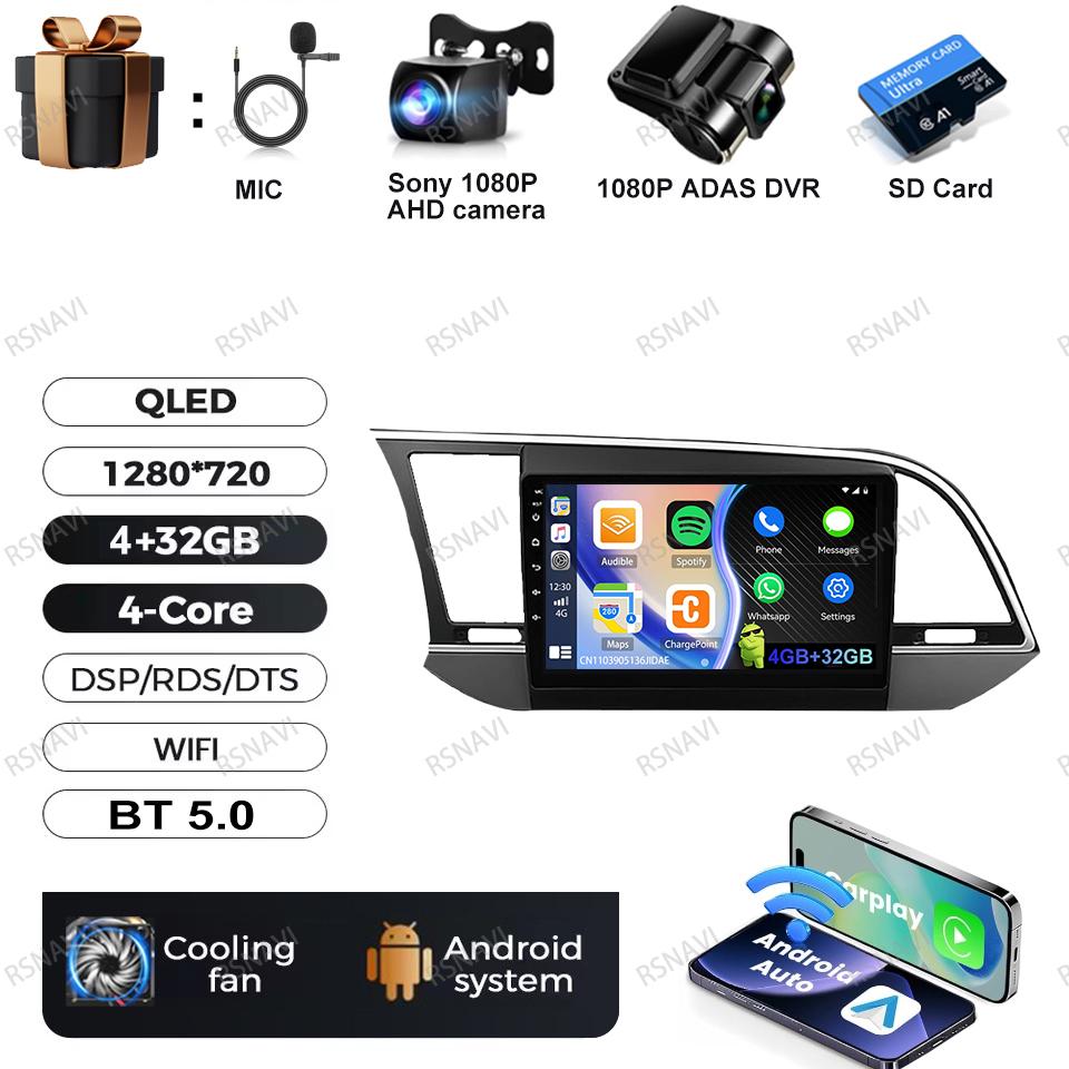 Car Radio Android 16 For Hyundai Elantra Avante AD 2015 ~ 2021 2016-2018 GPS Viedo Player Wireless Carplay Auto 4G LTE Autoradio
