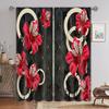 2 шт. европейских красивых цветочных штор для гостиной, затемняющие черные красные шторы для спальни, окон, столовой, изготовленные на заказ