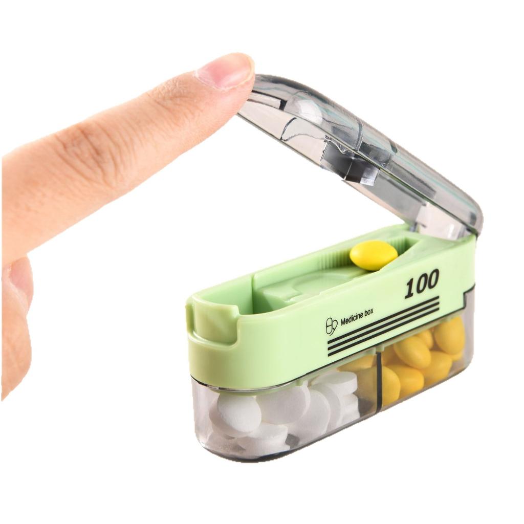 7-Day Portable Pill Organizer with Cutter Multi-Functional Moisture-Proof Medicine Storage Box Trendy Daily Health Management