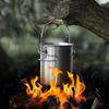 750Ml Stainless Steel Hanging Pot With Lid Outdoor Picnic Portable Foldable Handle Camping Water Cup Tea Pot Coffee Mug