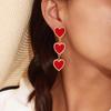 Pinkdudu Модные 3 цвета серьги-капли Love романтический простой креативный дизайн геометрические висячие серьги для женщин ювелирные изделия PD1187