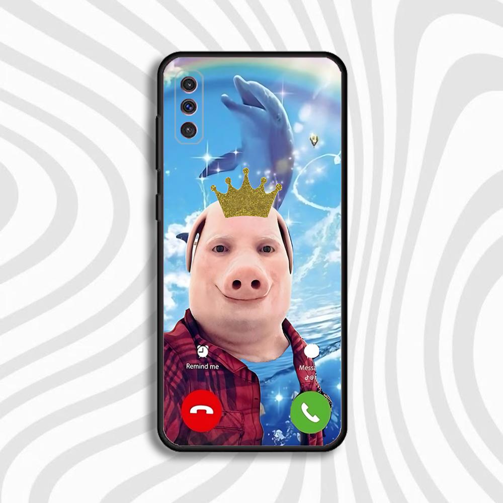 Джон Свинья Звонит Чехол для Телефона с Надписью Answer Call Для Samsung S 25,24,23,22,30,21,10,9,Ultra,Plus,Lite,FE,4,5 G Черный Мягкий Чехол