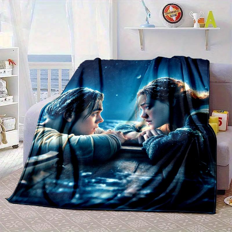 Love On The Tita-nic Blanket Flannel Blanket for bed, sofa, Camping, Hiking, Picnic Essentials, gift for family Fan gifts
