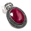 Ruby Natural Gemstone 925 Sterling Silver Jewelry Pendant 2.25" H8L04