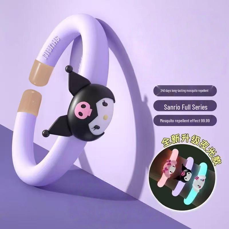 Светящийся мультяшный браслет от комаров с эфирными маслами Kuromi для детей