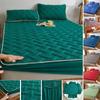 1pc Quilted Fitted Sheet Bed Mattress Cover With Elastic Band Antislip Bed Sheet Thicken Bedspread Linens Protector Cover
