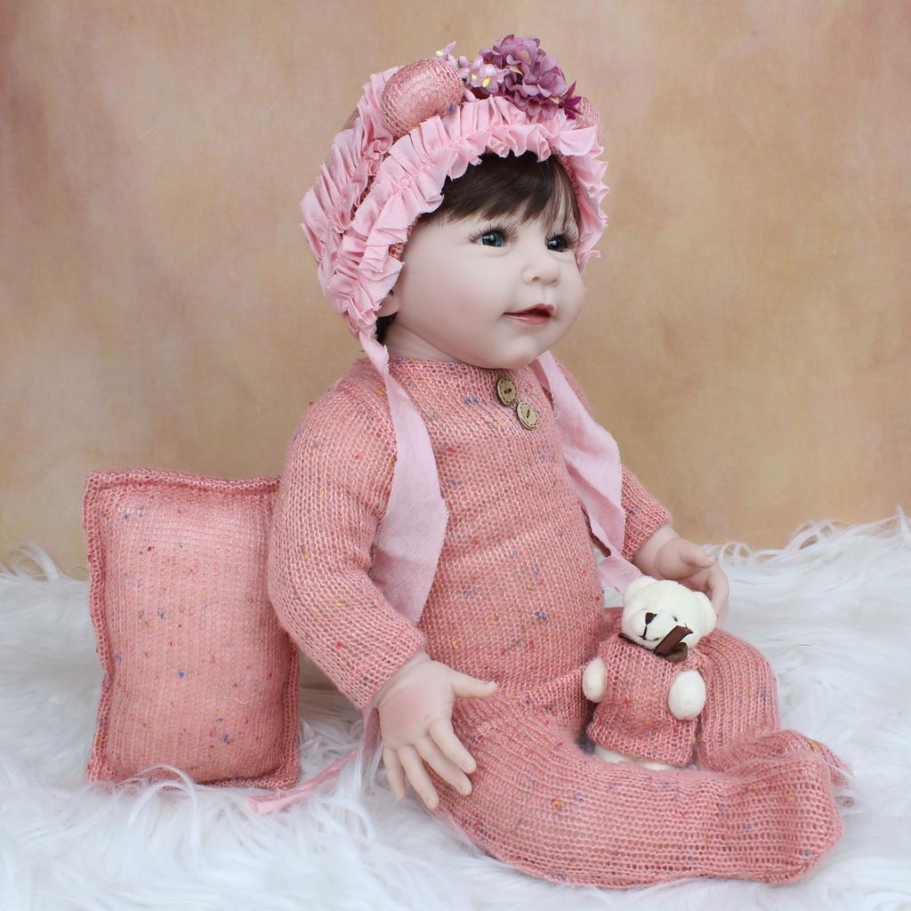 BZDOLL 55 см, мягкая силиконовая кукла реборн, игрушка для девочки, тканевое тело, реалистичное 22 дюйма, платье принцессы Лизы для малышей, Bebe, подарок на день рождения