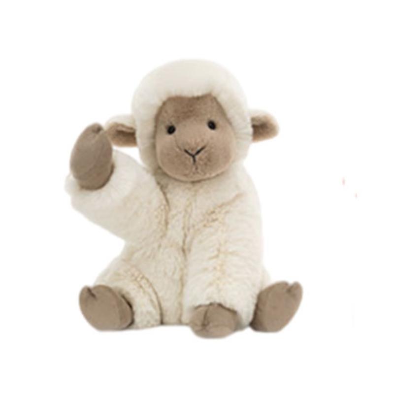 Jellycat Серия Сельскохозяйственные Животные Большая Овечка Либби Серо-Коричневая Кукла Плюшевая Кукла Высотой 26 см