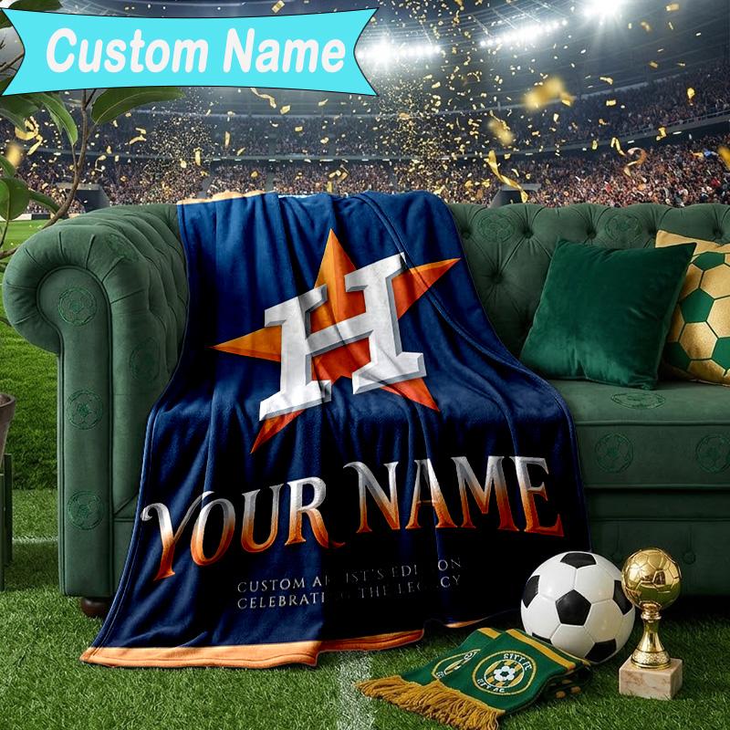 Custom Name Blanket Houston basketball Graffiti Art Blanket Bedding Blanket for Travel, Camping, Living Rooms, Offices, Sofas, Fan Christmas gift