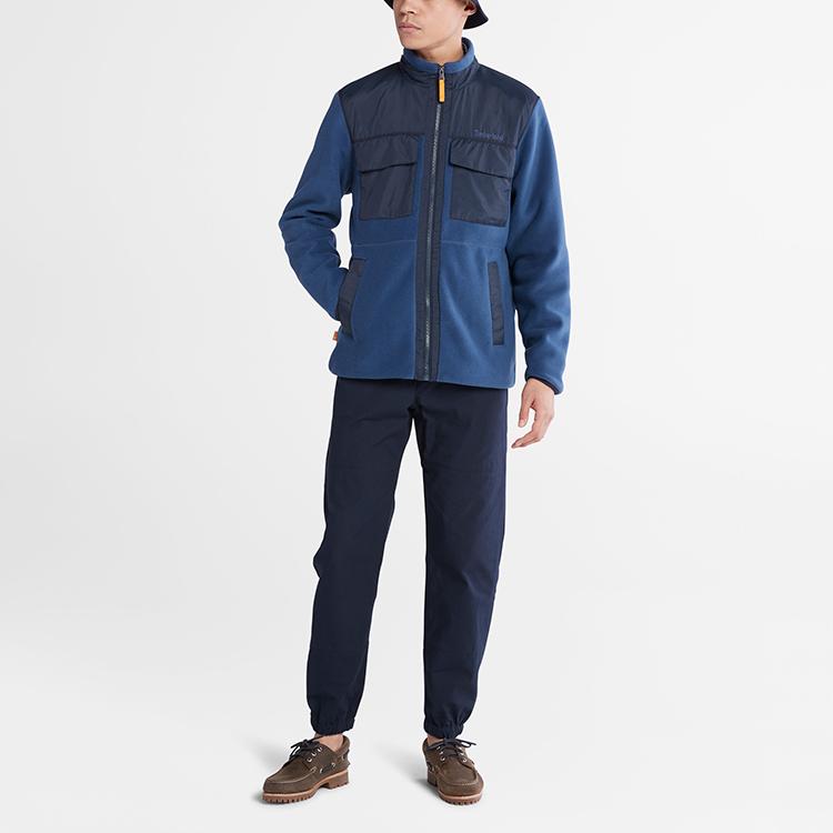 Timberland Мужская флисовая куртка Color Block Темно-синяя A69M9-Z02