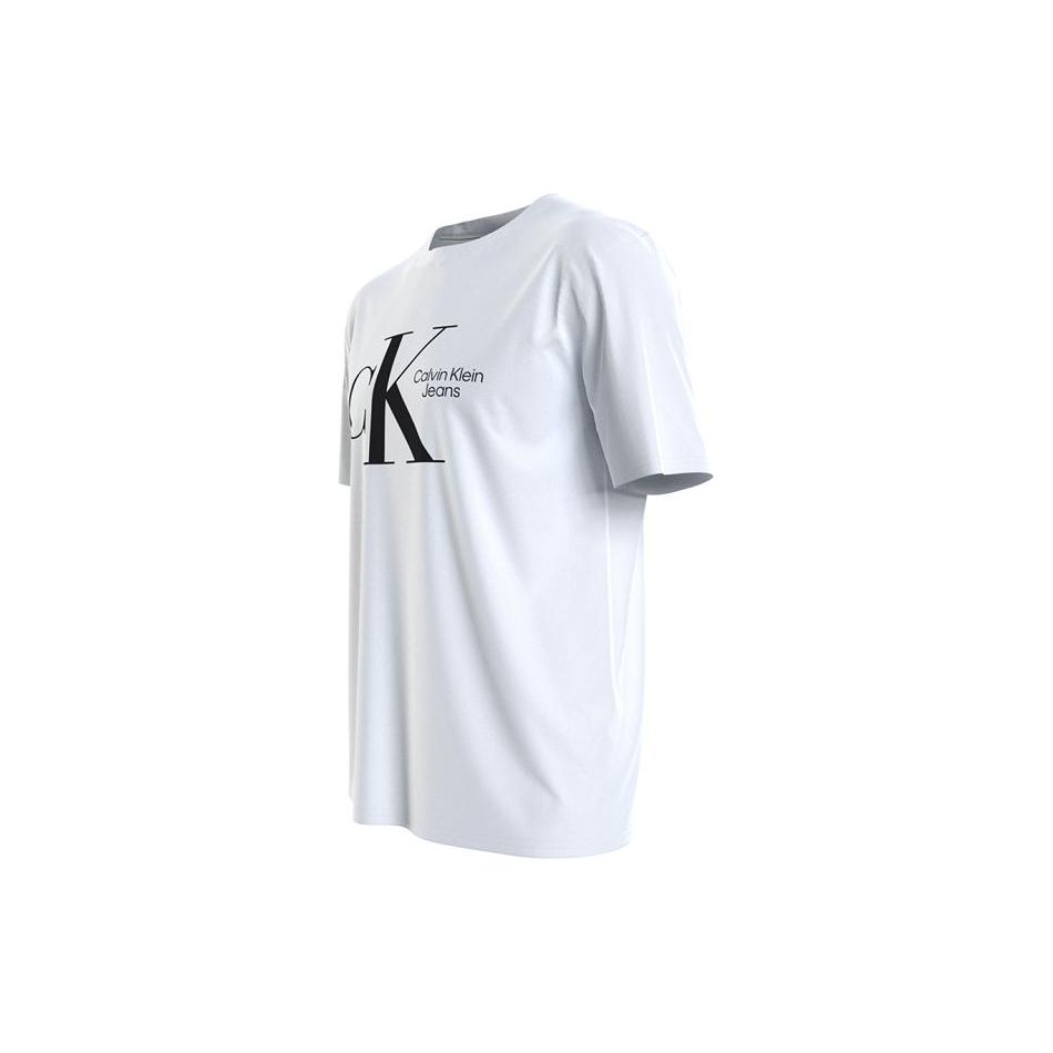Calvin Klein Футболка с коротким рукавом и круглым вырезом Ss23 с логотипом и буквенным принтом, мужские топы, белые J30J320189-YAF