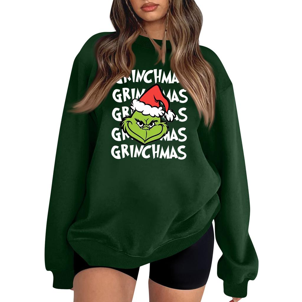 Women's Fashion Casual Print Casual Long Sleeve Round Neck Sweatshirt Top