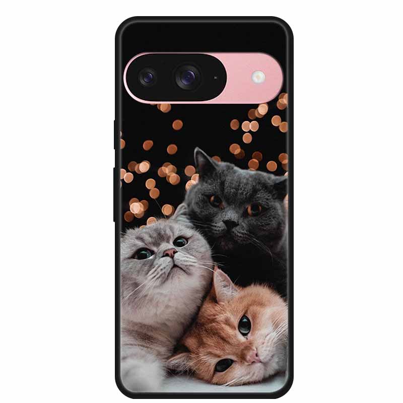 Case For Google Pixel 9 5G Case Painted Cat Soft Silicone TPU Lovely Cover For Google Pixel 9 Pro XL Cover for Pixel 9Pro Coque